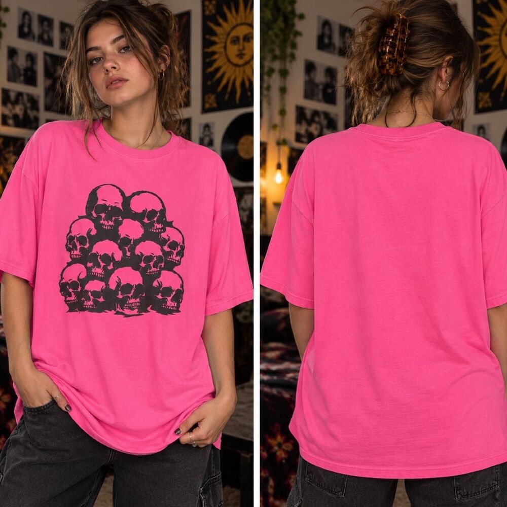 Women's Pink and Black T-shirt
